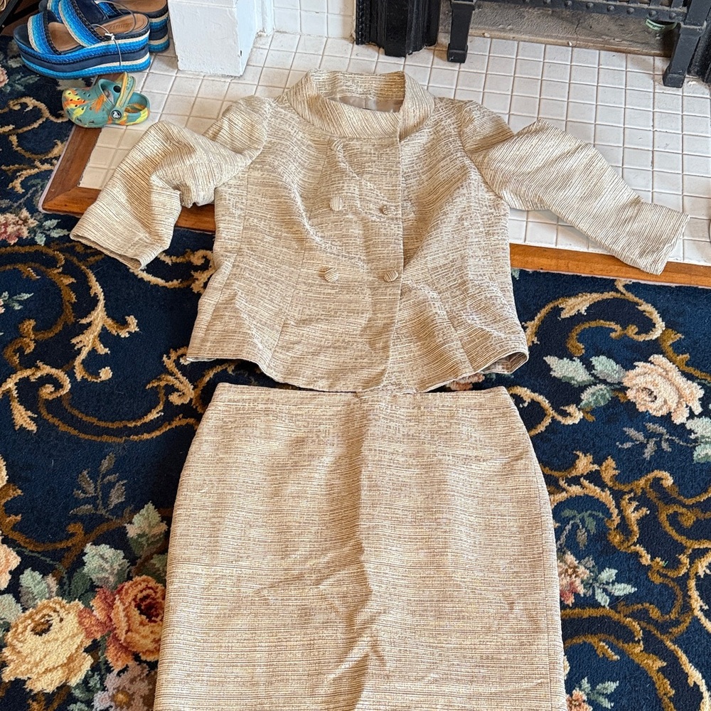 Talbots Beige‎ Textured metallic  Suit Set- retail 400